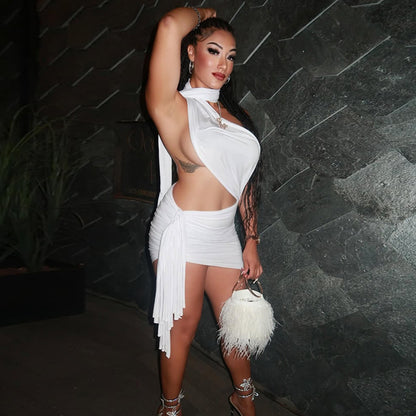 Backless Pleated Dress