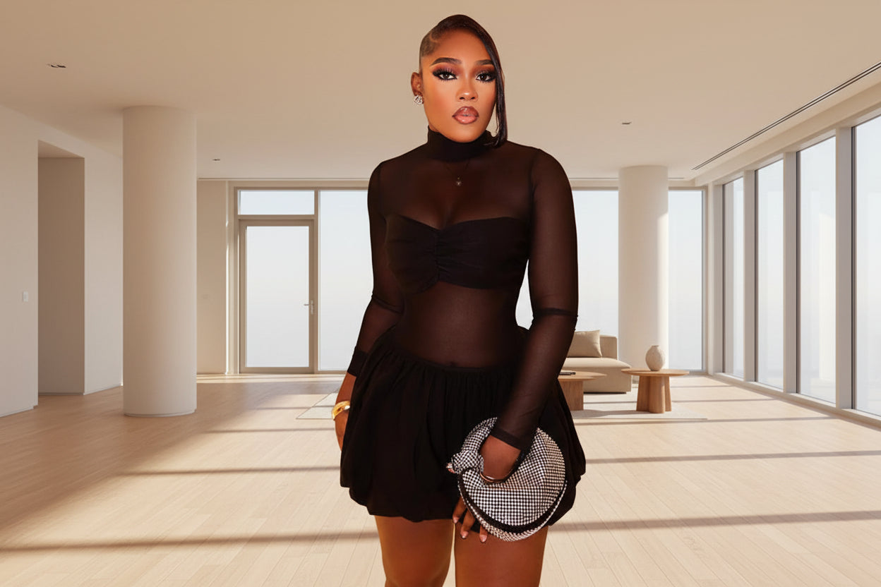 See Through Mini Dress